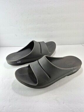 OOFOS OOahh Slide Sandals Mens Size 14 Gray Recovery Foam Comfort Slides